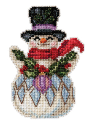 Snowman with Holly - Mill Hill Ornament Kit