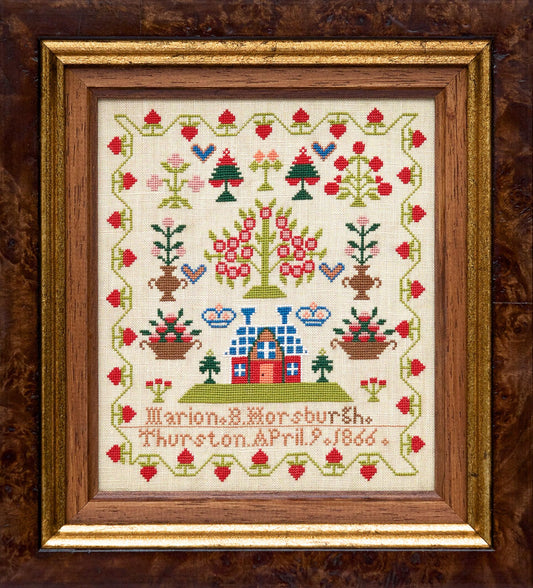 Marion B Horsburgh 1866  - Reproduction Sampler Pattern by Hands Across the Sea Samplers (PDF)