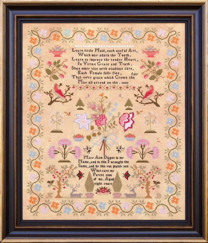 Mary Ann Diaper 1826 - Reproduction Sampler Pattern by Hands Across the Sea Samplers