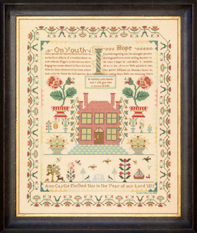 Ann Castle 1811 ~ Reproduction Sampler Pattern by Hands Across the Sea Samplers
