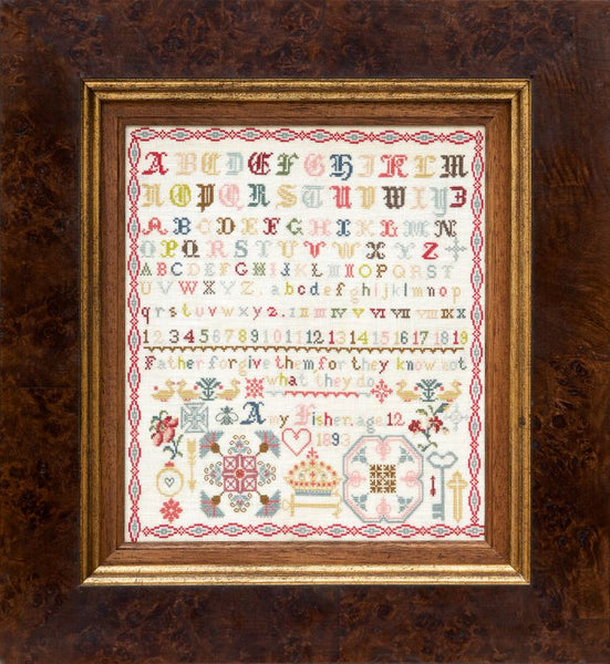 Amy Fisher 1893 ~ Reproduction Sampler Pattern by Hands Across the Sea Samplers (PDF)