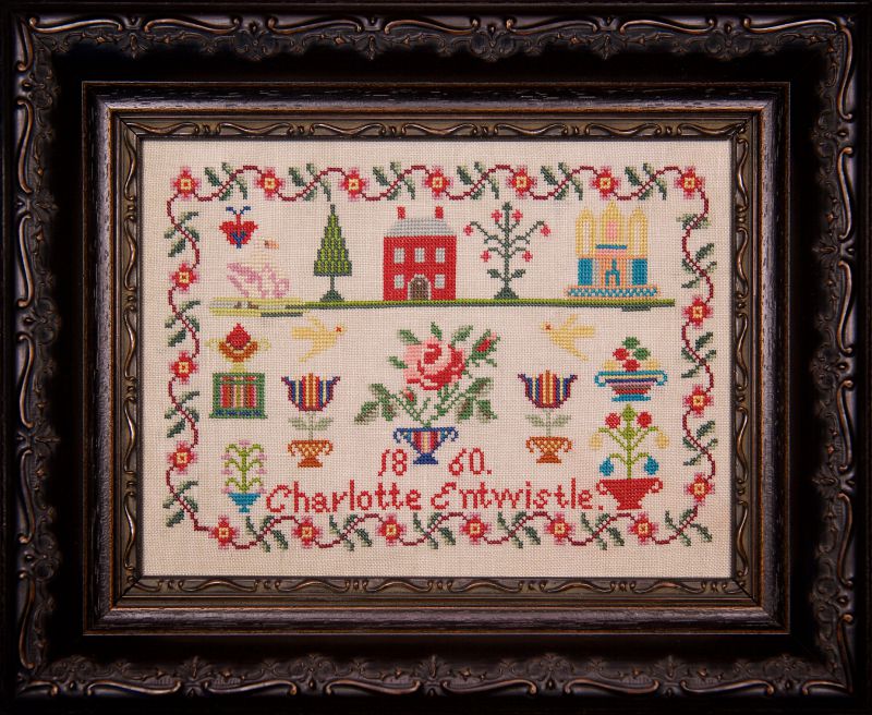 Charlotte Entwistle 1860 ~ Reproduction Sampler Pattern by Hands Across the Sea Samplers