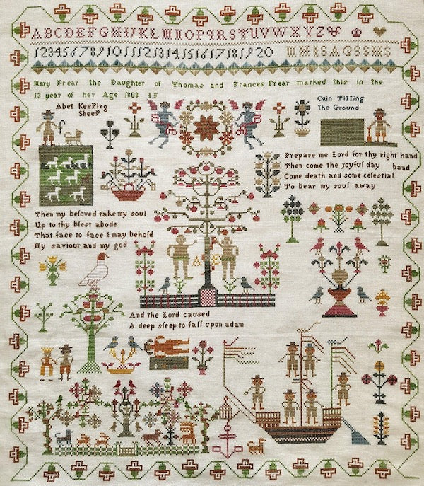 Mary Frear 1808 Sampler  - Cross Stitch Pattern