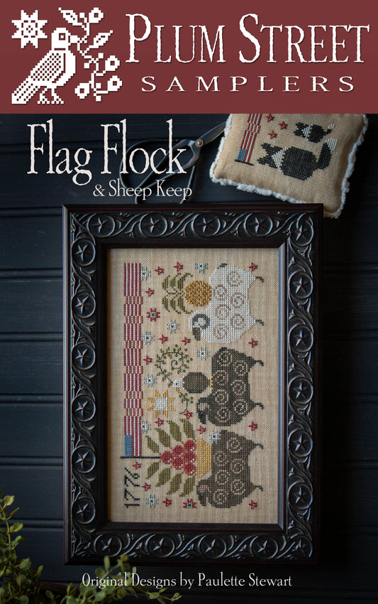 Flag Flock & Sheep Keep - Cross Stitch Pattern by Plum Street Samplers