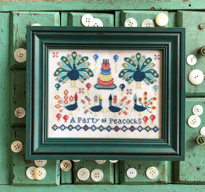 Party of Peacocks - Cross Stitch Pattern by Kathy Barrick