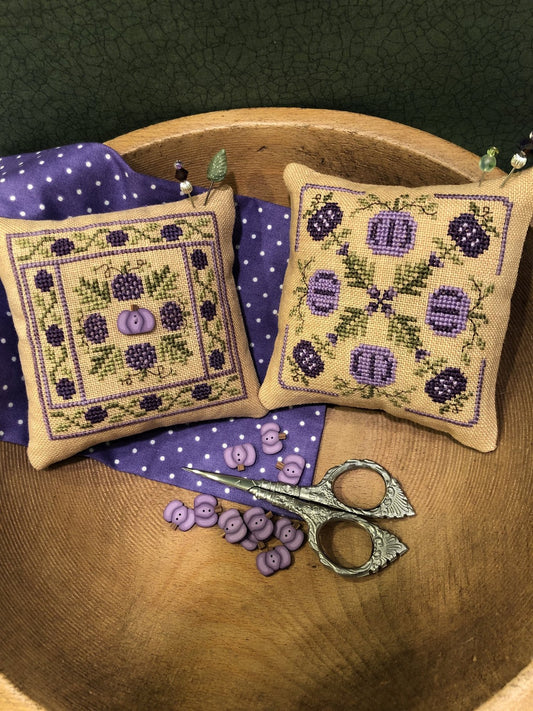 Purple Pumpkin Pin Keeps - Cross Stitch Pattern by Scissor Tail Designs