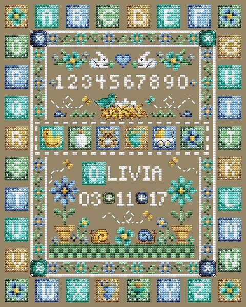 Quilted Baby Sampler - Cross Stitch Pattern by Shannon Christine