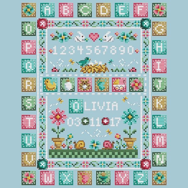 Quilted Baby Sampler - Cross Stitch Pattern by Shannon Christine