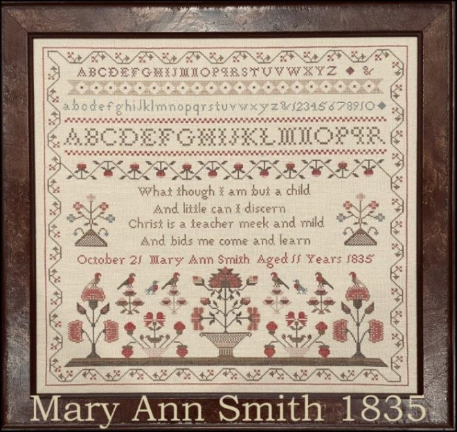 Mary Ann Smith 1835 - Reproduction Sampler by The Scarlett House