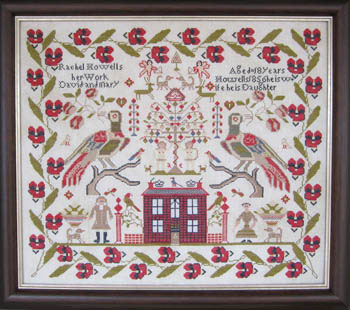 Rachel Howells 1856 - Reproduction Sampler by the Scarlett House