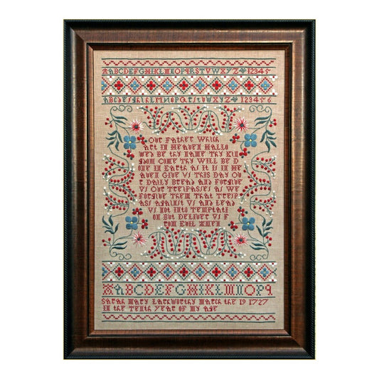 Sarah Mary Larkworthy 1727 ~ Reproduction Sampler Pattern by Hands Across the Sea Samplers