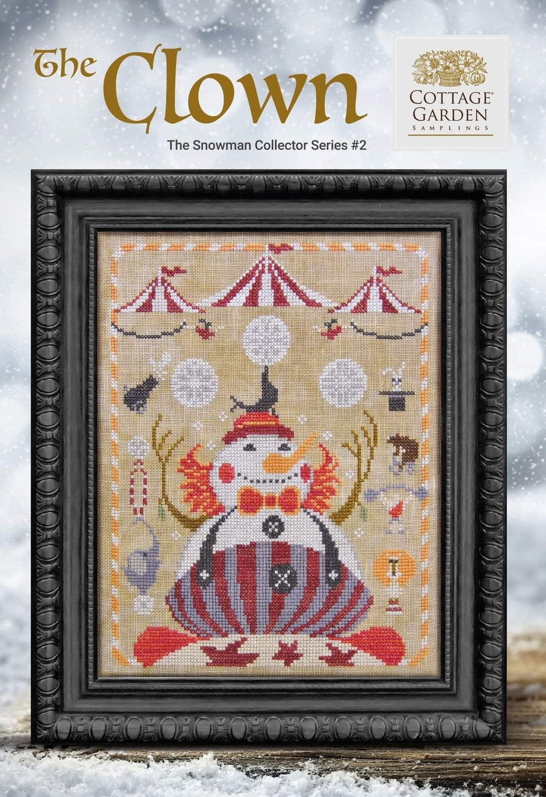 Snowman Collector #2 The Clown - Cross Stitch Pattern by Cottage Garden Samplings