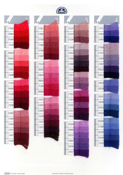 Tapestry Wool DMC - Black, White, Ecru & 7003-7199