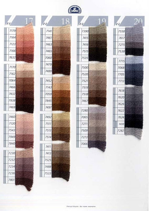 Tapestry Wool DMC - Black, White, Ecru & 7003-7199