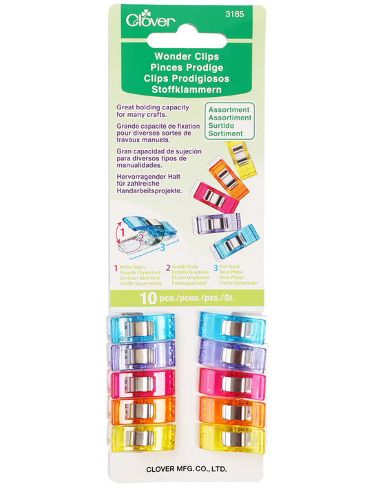 Clover Wonder Clips (10 pack) Assorted Colours