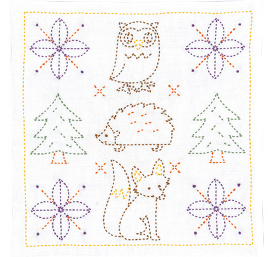 Sashiko Sampler Kit - Sweet animals & Christmas Trees