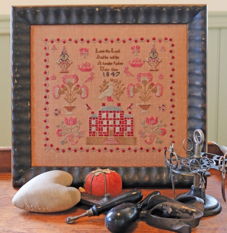 A Tender Father - Reproduction Sampler Pattern by 1897 Schoolhouse Samplers