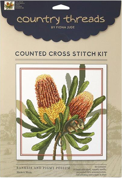 Banksia & Pigmy Possum Cross Stitch Kit by Country Threads