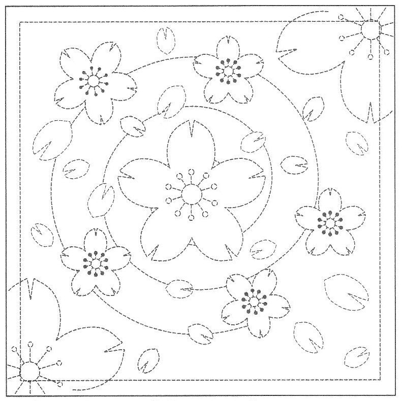 Sashiko Sampler - Blossom on Water