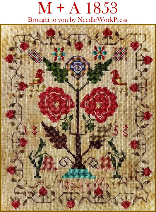 M + A 1853 - Reproduction Sampler by Needlework Press