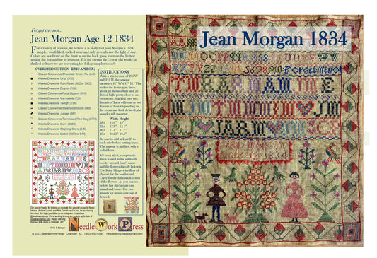 Jean Morgan Sampler - Reproduction Sampler Pattern by Needlework Press