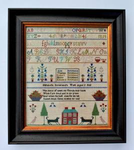 Elizabeth Strickland 1862 - Reproduction Sampler Pattern by Victorian Rose Needlearts