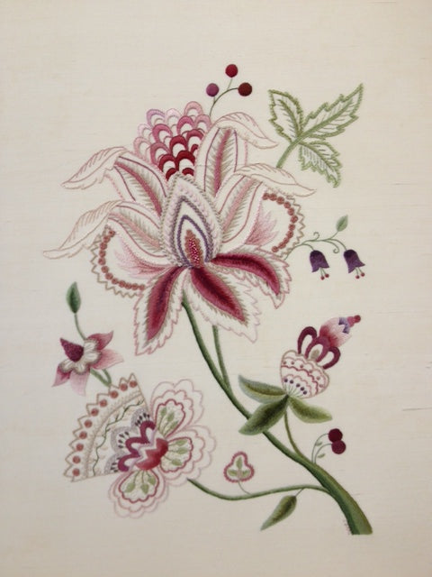 Flamboyant Embroidery Design - Printed Panel by Roseworks