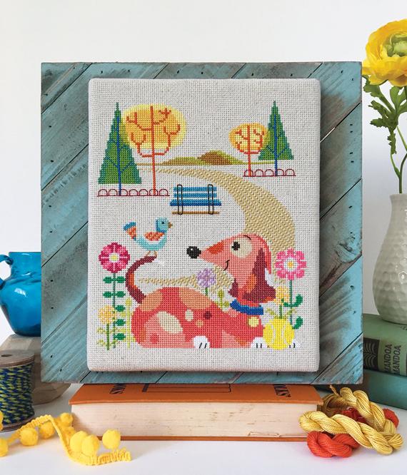 Dog Park - Cross Stitch Pattern by Satsuma Street