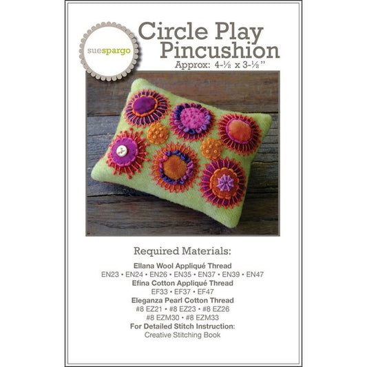 Circle Play Pincushion Pattern by Sue Spargo