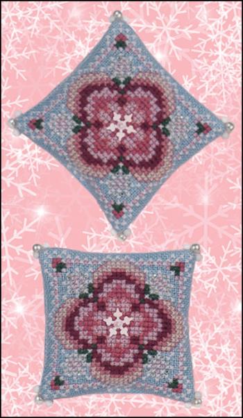 Winter Rose Petite Flower Cushion - Pattern by Just Nan