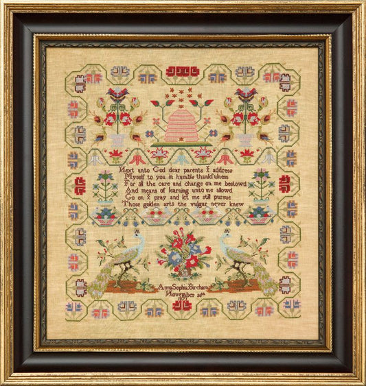 Anna Sophia Bircham 1871 ~ Reproduction Sampler Pattern by Hands Across the Sea Samplers (PDF)