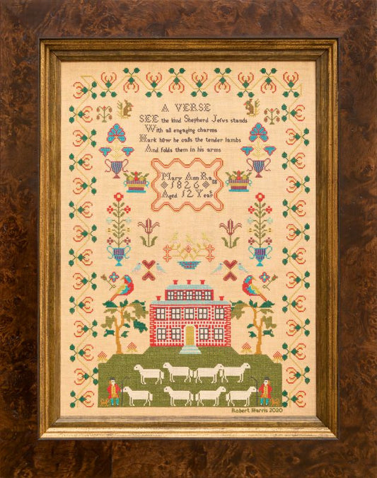 Mary Ann Ragg 1826 ~ Reproduction Sampler Pattern by Hands Across the Sea Samplers