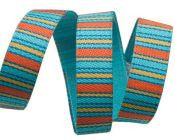 Turquoise/Orange Mini Stripes Ribbon- Folk Tails by Sue Spargo
