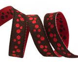Red & Brown Dots Ribbon (reversible) by Nancy Ziemann