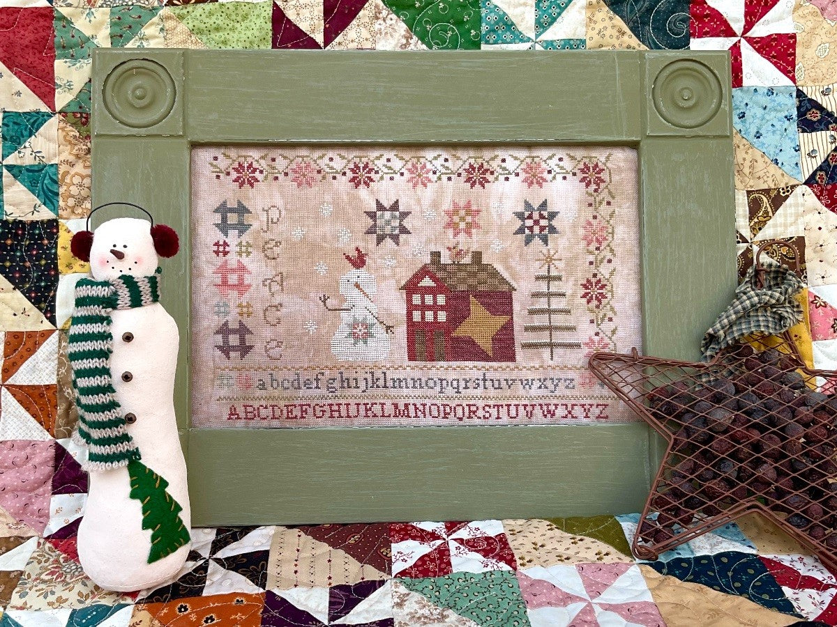 Peace, Winter at Pansy Patch Manor  - Cross-stitch Pattern by Pansy Patch