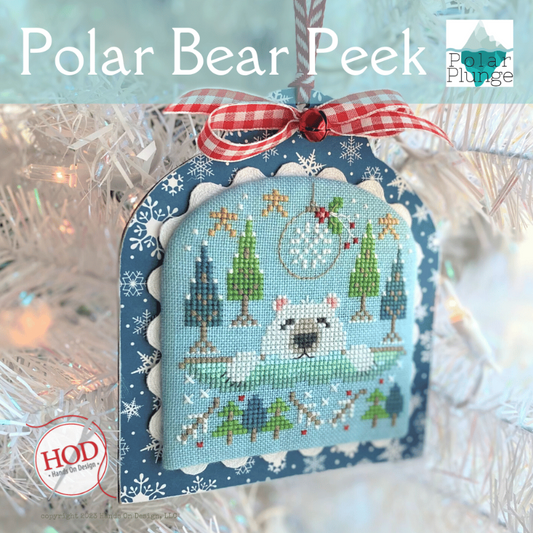 Polar Bear Peek  - Cross Stitch Pattern by Hands On Design