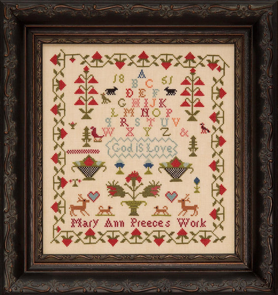 Mary Ann Preece 1851 ~ Reproduction Sampler Pattern by Hands Across the Sea Samplers