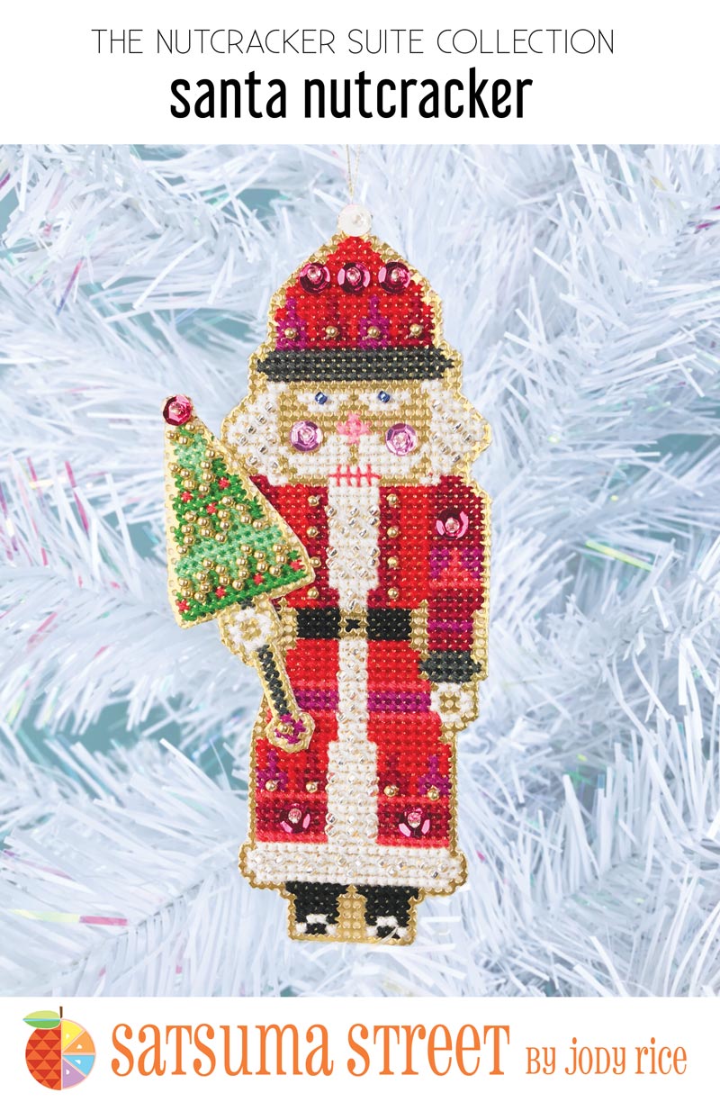 Santa Nutcracker Ornament Kit - Cross Stitch Kit