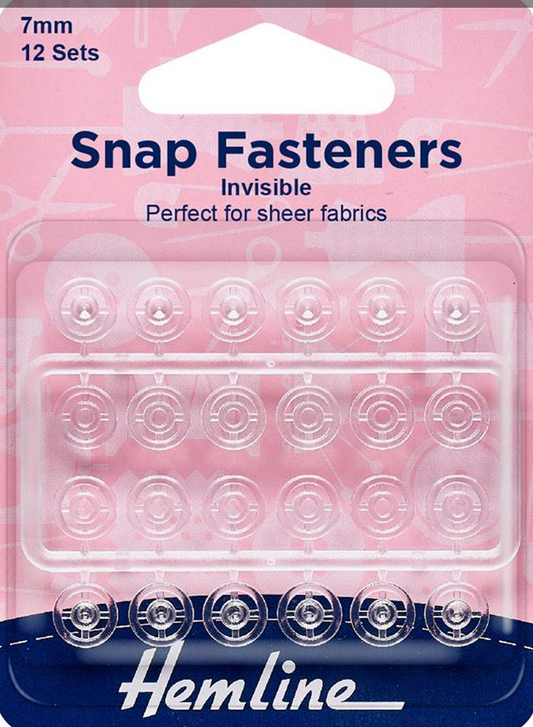 Hemline Snap Fasteners - Invisible 7mm