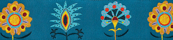 Imperial Flowers on Turquoise Ribbon by Sue Spargo