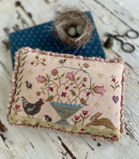 Spring Basket Pinkeep - Cross Stitch Pattern by Stacy Nash