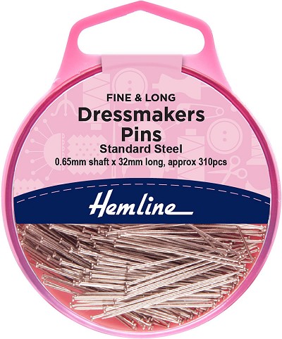 Dressmakers Pins Fine and Long Standard Steel