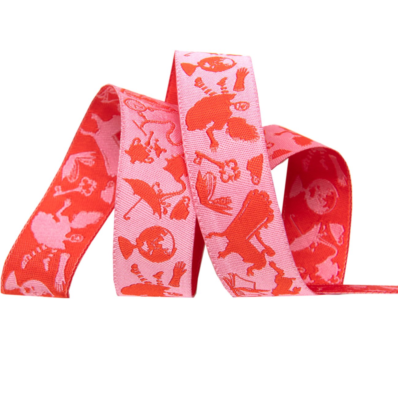 Down the Rabbit Hole Pink-7/8"-Tula Pink Curiouser Ribbon