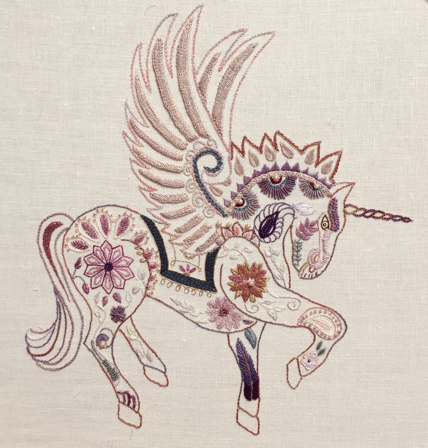 Twilight Embroidery Design - Printed Panel by Roseworks