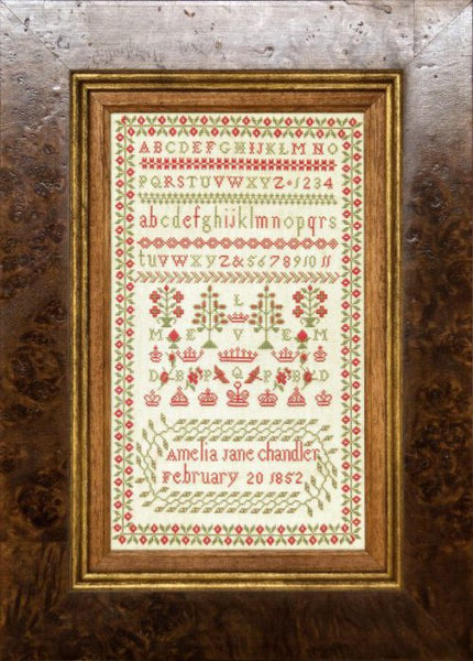 Amelia Jane Chandler 1862 ~ Reproduction Sampler Pattern by Hands Across the Sea Samplers (PDF)