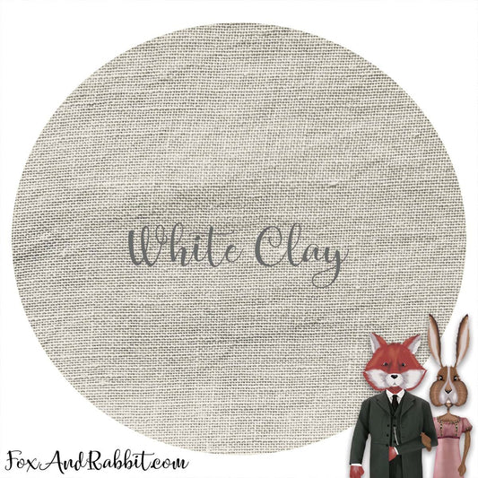 Fox and Rabbit Hand Dyed Linen - White Clay 46 count
