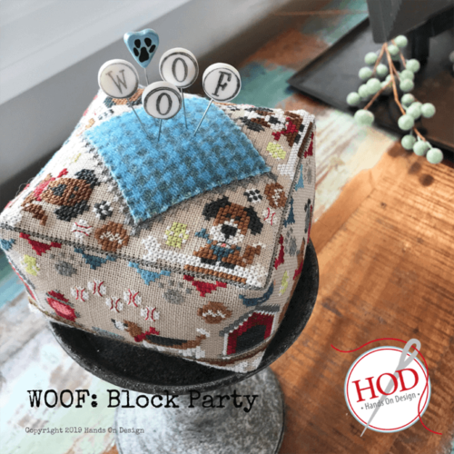 Block Party Woof - Cross Stitch Pattern by Hands On Design
